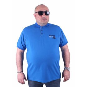 Moc Grande 23402 Büyük Beden Basic Saks Erkek T-shirt