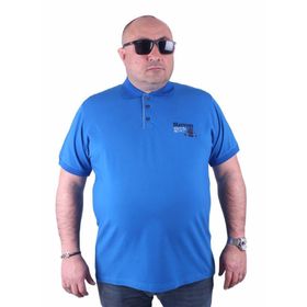 Moc Grande 23402 Büyük Beden Basic Saks Erkek T-shirt