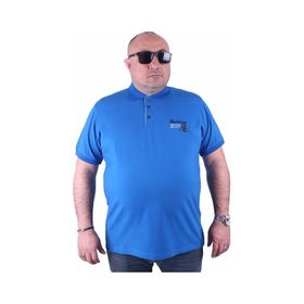 Moc Grande 23402 Büyük Beden Basic Saks Erkek T-shirt