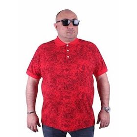 Moc Grande 23410 Büyük Beden Basic Kırmızı Erkek T-shirt