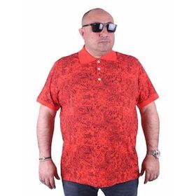 Moc Grande 23410 Büyük Beden Basic Nar Çiçeği Erkek T-shirt