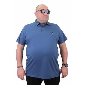 Moc Grande 23420 Büyük Beden Basic İndigo Erkek T-shirt