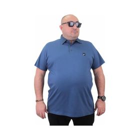 Moc Grande 23420 Büyük Beden Basic İndigo Erkek T-shirt