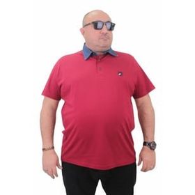 Moc Grande 23420 Büyük Beden Bordo Erkek T-shirt