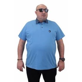 Moc Grande 23420 Büyük Beden Mavi Erkek T-shirt