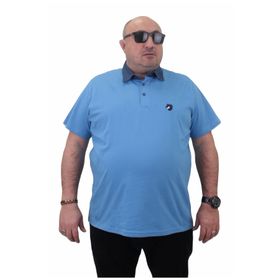 Moc Grande 23420 Büyük Beden Mavi Erkek T-shirt