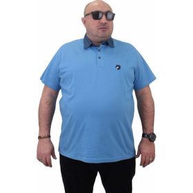 Moc Grande 23420 Büyük Beden Mavi Erkek T-shirt