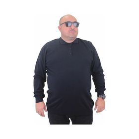 Moc Grande 23700 Lacivert Polo Yaka Düğmeli Triko Erkek Kazak