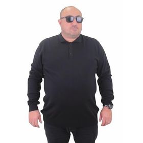 Moc Grande 23700 Siyah Polo Yaka Düğmeli Triko Erkek Kazak
