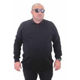 Moc Grande 23700 Siyah Polo Yaka Düğmeli Triko Erkek Kazak