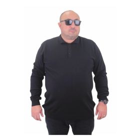 Moc Grande 23700 Siyah Polo Yaka Düğmeli Triko Erkek Kazak