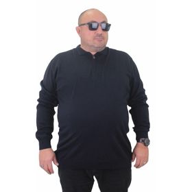 Moc Grande 23701 Lacivert Polo Yaka Fermuarlı Triko Erkek Kazak
