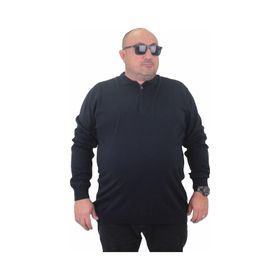 Moc Grande 23701 Lacivert Polo Yaka Fermuarlı Triko Erkek Kazak