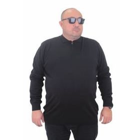 Moc Grande 23701 Siyah Polo Yaka Fermuarlı Triko Erkek Kazak