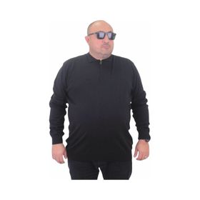 Moc Grande 23701 Siyah Polo Yaka Fermuarlı Triko Erkek Kazak