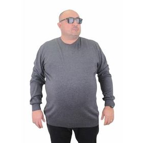 Moc Grande 23750 Antrasit Basic Sıfır Yaka Triko Erkek Kazak