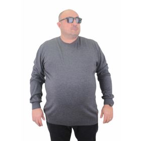 Moc Grande 23750 Antrasit Basic Sıfır Yaka Triko Erkek Kazak