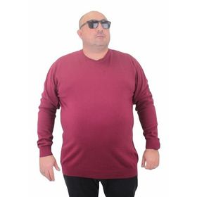 Moc Grande 23750 Bordo Basic Sıfır Yaka Triko Erkek Kazak
