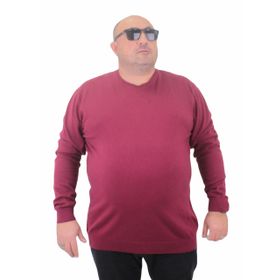 Moc Grande 23750 Bordo Basic Sıfır Yaka Triko Erkek Kazak