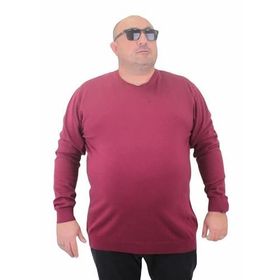 Moc Grande 23750 Bordo Basic Sıfır Yaka Triko Erkek Kazak