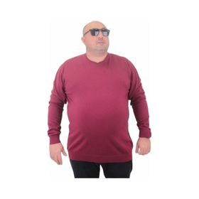 Moc Grande 23750 Bordo Basic Sıfır Yaka Triko Erkek Kazak