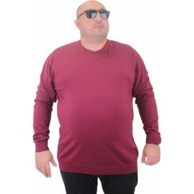 Moc Grande 23750 Bordo Basic Sıfır Yaka Triko Erkek Kazak