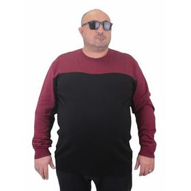 Moc Grande 23751 Bordo Çift Renk Triko Erkek Kazak