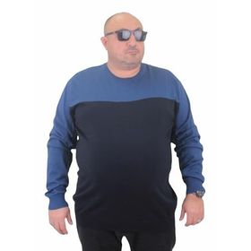 Moc Grande 23751 İndigo Çift Renk Triko Erkek Kazak