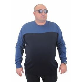 Moc Grande 23751 İndigo Çift Renk Triko Erkek Kazak