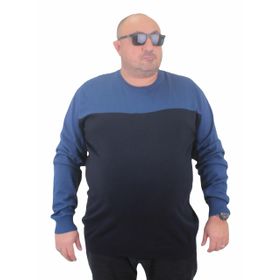 Moc Grande 23751 İndigo Çift Renk Triko Erkek Kazak