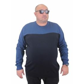 Moc Grande 23751 İndigo Çift Renk Triko Erkek Kazak