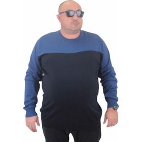 Moc Grande 23751 İndigo Çift Renk Triko Erkek Kazak