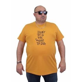 Moc Grande 24125 Büyük Beden Basic Hardal Erkek T-shirt