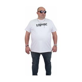 Moc Grande 24128 Büyük Beden Basic Beyaz Erkek T-shirt