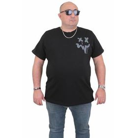 Moc Grande 24130 Büyük Beden Basic Siyah Erkek T-shirt