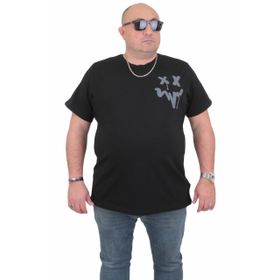 Moc Grande 24130 Büyük Beden Basic Siyah Erkek T-shirt