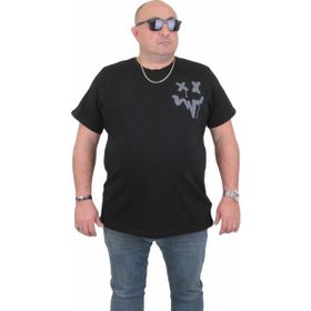 Moc Grande 24130 Büyük Beden Basic Siyah Erkek T-shirt