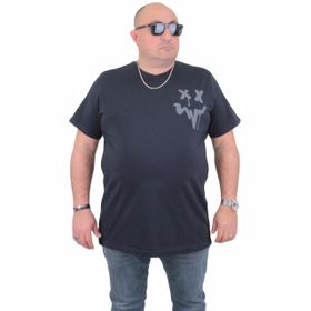 Moc Grande 24130 Büyük Beden Sıfır Yaka Lacivert Erkek T-shirt