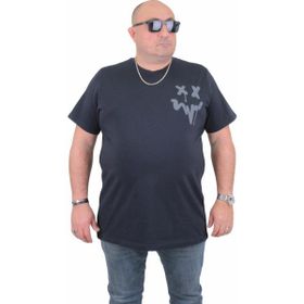 Moc Grande 24130 Büyük Beden Sıfır Yaka Lacivert Erkek T-shirt