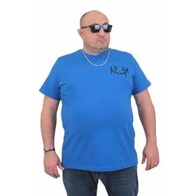 Moc Grande 24132 Büyük Beden Basic Saks Erkek T-shirt