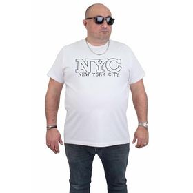 Moc Grande 24133 Büyük Beden Basic Beyaz Erkek T-shirt