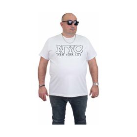 Moc Grande 24133 Büyük Beden Basic Beyaz Erkek T-shirt