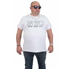 Moc Grande 24133 Büyük Beden Basic Beyaz Erkek T-shirt