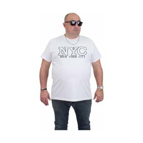 Moc Grande 24133 Büyük Beden Basic Beyaz Erkek T-shirt