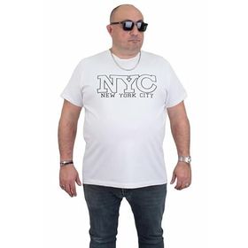 Moc Grande 24133 Büyük Beden Basic Beyaz Erkek T-shirt