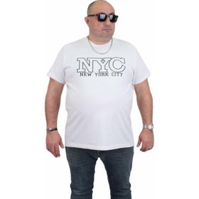 Moc Grande 24133 Büyük Beden Basic Beyaz Erkek T-shirt
