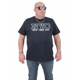Moc Grande 24133 Büyük Beden Basic Lacivert Erkek T-shirt