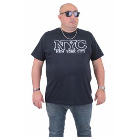 Moc Grande 24133 Büyük Beden Basic Lacivert Erkek T-shirt
