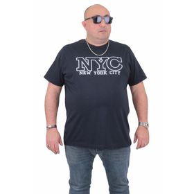 Moc Grande 24133 Büyük Beden Basic Lacivert Erkek T-shirt