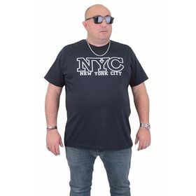 Moc Grande 24133 Büyük Beden Basic Lacivert Erkek T-shirt